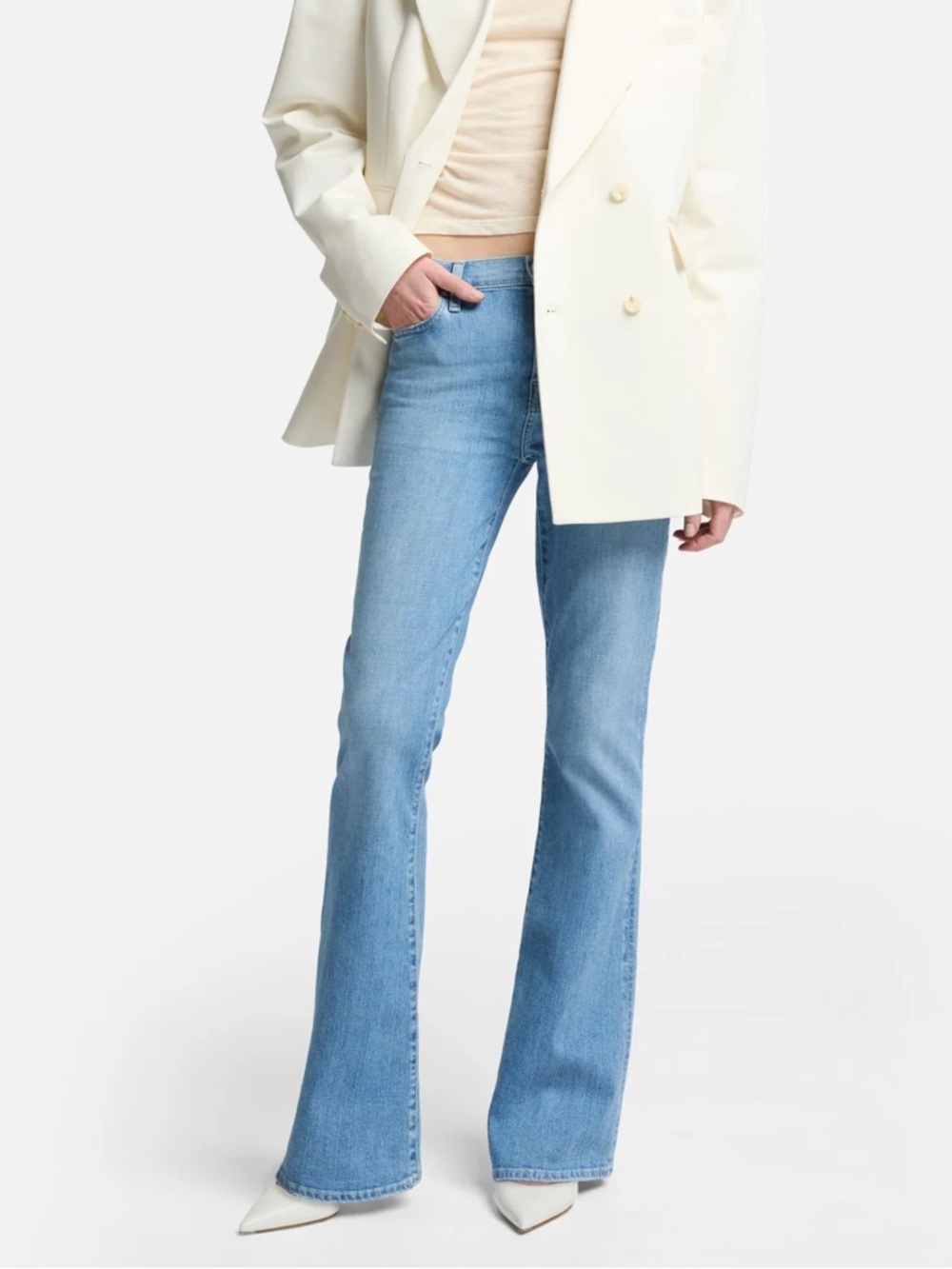 7 For All Mankind Light Wash Boot Cut Jeans